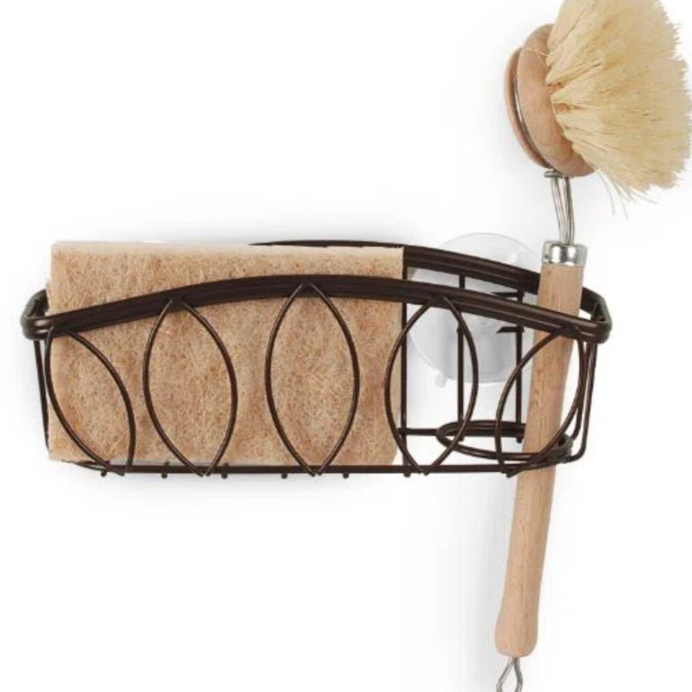 Leaf suction cup sink organizer